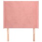 vidaXL Cabecero con orejas de terciopelo rosa 93x16x118/128 cm