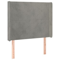 vidaXL Cabecero con orejas de terciopelo gris claro 93x16x118/128 cm 