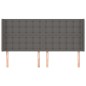 vidaXL Cabecero con orejas cuero sintético gris 183x16x118/128 cm vidaXL Cabecero con orejas cuero sintético gris 183x16x118/128 cm