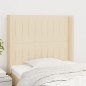 vidaXL Cabecero con orejas de tela color crema 83x16x118/128 cm vidaXL Cabecero con orejas de tela color crema 83x16x118/128 cm