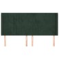 vidaXL Cabecero con orejas de terciopelo verde oscuro 203x16x118/128cm vidaXL Cabecero con orejas de terciopelo verde oscuro 203x16x118/128cm