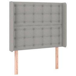 vidaXL Cabecero con orejas de tela gris claro 103x16x118/128 cm