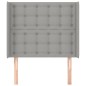 vidaXL Cabecero con orejas de tela gris claro 103x16x118/128 cm