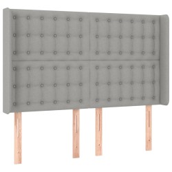 vidaXL Cabecero con orejas de tela gris claro 147x16x118/128 cm