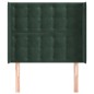 vidaXL Cabecero con orejas de terciopelo verde oscuro 103x16x118/128cm