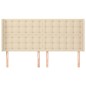 vidaXL Cabecero con orejas de tela color crema 163x16x118/128 cm vidaXL Cabecero con orejas de tela color crema 163x16x118/128 cm