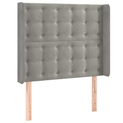 vidaXL Cabecero con orejas de terciopelo gris claro 93x16x118/128 cm