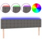 vidaXL Cabecero con LED cuero sintético gris 160x5x78/88 cm vidaXL Cabecero con LED cuero sintético gris 160x5x78/88 cm