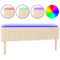 vidaXL Cabecero con LED de tela color crema 160x5x78/88 cm vidaXL Cabecero con LED de tela color crema 160x5x78/88 cm