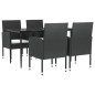 vidaXL Juego de comedor de jardín 5 pzas ratán sintético y acero negro vidaXL Juego de comedor de jardín 5 pzas ratán sintético y acero negro