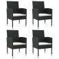 vidaXL Juego de comedor de jardín 5 pzas ratán sintético y acero negro vidaXL Juego de comedor de jardín 5 pzas ratán sintético y acero negro
