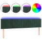 vidaXL Cabecero con LED de terciopelo verde oscuro 180x5x78/88 cm vidaXL Cabecero con LED de terciopelo verde oscuro 180x5x78/88 cm