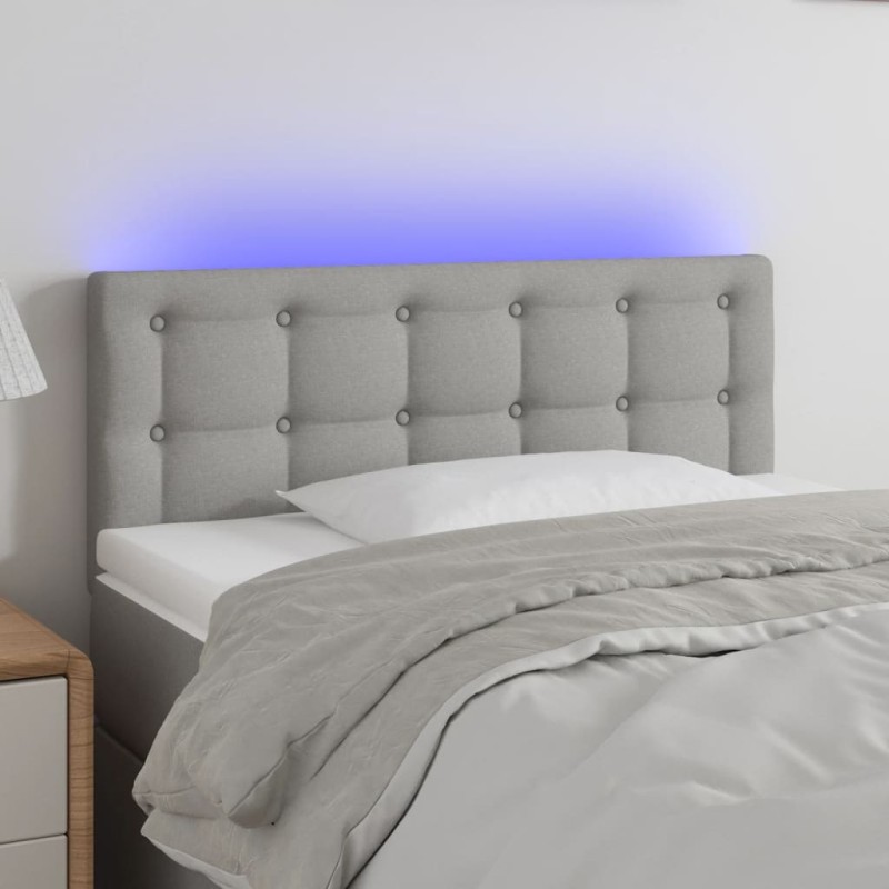 vidaXL Cabecero con LED de tela gris claro 100x5x78/88 cm vidaXL Cabecero con LED de tela gris claro 100x5x78/88 cm