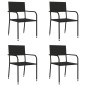 vidaXL Juego de comedor de jardín 5 pzas ratán sintético y acero negro vidaXL Juego de comedor de jardín 5 pzas ratán sintético y acero negro