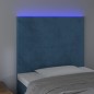 vidaXL Cabecero con luces LED terciopelo azul oscuro 90x5x118/128 cm vidaXL Cabecero con luces LED terciopelo azul oscuro 90x5x118/128 cm