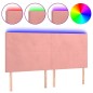 vidaXL Cabecero con luces LED terciopelo rosa 180x5x118/128 cm vidaXL Cabecero con luces LED terciopelo rosa 180x5x118/128 cm