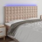 vidaXL Cabecero luces LED cuero sintético capuchino 160x5x118/128cm vidaXL Cabecero luces LED cuero sintético capuchino 160x5x118/128cm