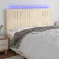 vidaXL Cabecero con luces LED tela crema 200x5x118/128 cm vidaXL Cabecero con luces LED tela crema 200x5x118/128 cm