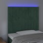 vidaXL Cabecero con luces LED terciopelo verde oscuro 100x5x118/128 cm