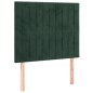 vidaXL Cabecero con luces LED terciopelo verde oscuro 100x5x118/128 cm