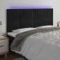 vidaXL Cabecero con luces LED terciopelo negro 160x5x118/128 cm vidaXL Cabecero con luces LED terciopelo negro 160x5x118/128 cm