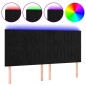 vidaXL Cabecero con luces LED terciopelo negro 160x5x118/128 cm vidaXL Cabecero con luces LED terciopelo negro 160x5x118/128 cm