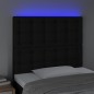 vidaXL Cabecero con luces LED tela negro 80x5x118/128 cm vidaXL Cabecero con luces LED tela negro 80x5x118/128 cm