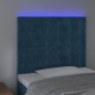 vidaXL Cabecero con luces LED terciopelo azul oscuro 100x5x118/128 cm