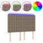 vidaXL Cabecero con luces LED tela gris taupe 144x5x118/128 cm vidaXL Cabecero con luces LED tela gris taupe 144x5x118/128 cm