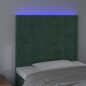 vidaXL Cabecero con luces LED terciopelo verde oscuro 90x5x118/128 cm vidaXL Cabecero con luces LED terciopelo verde oscuro 90x5x118/128 cm