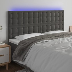 vidaXL Cabecero con luces LED terciopelo gris oscuro 180x5x118/128 cm