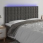 vidaXL Cabecero con luces LED terciopelo gris oscuro 180x5x118/128 cm vidaXL Cabecero con luces LED terciopelo gris oscuro 180x5x118/128 cm