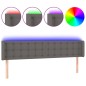 vidaXL Cabecero con LED cuero sintético gris 163x16x78/88 cm vidaXL Cabecero con LED cuero sintético gris 163x16x78/88 cm