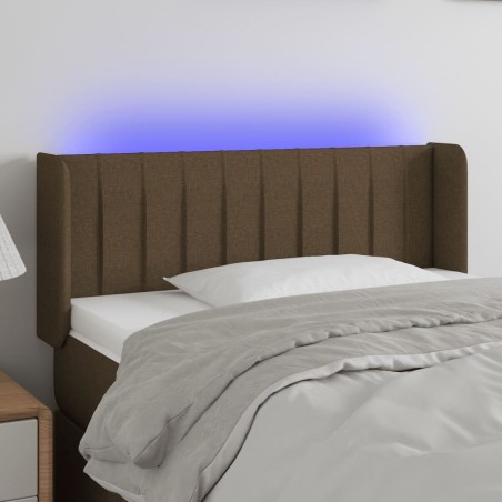 vidaXL Cabecero con LED de tela marrón oscuro 83x16x78/88 cm