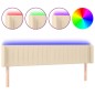 vidaXL Cabecero con LED de tela crema 183x16x78/88 cm vidaXL Cabecero con LED de tela crema 183x16x78/88 cm
