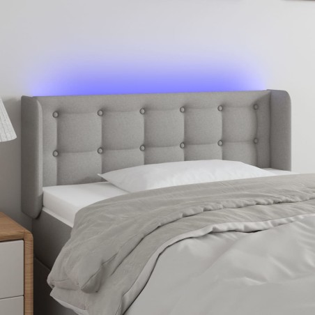 vidaXL Cabecero con LED de tela gris claro 93x16x78/88 cm