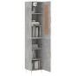 vidaXL Aparador de madera contrachapada gris hormigón 34,5x34x180 cm vidaXL Aparador de madera contrachapada gris hormigón 34,5x34x180 cm