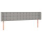 vidaXL Cabecero con LED de tela gris claro 183x16x78/88 cm