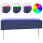 vidaXL Cabecero con LED de tela azul 183x16x78/88 cm