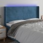 vidaXL Cabecero con LED de terciopelo azul oscuro 183x16x118/128 cm vidaXL Cabecero con LED de terciopelo azul oscuro 183x16x118/128 cm