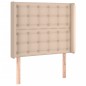 vidaXL Cabecero con LED cuero sintético capuchino 83x16x118/128 cm vidaXL Cabecero con LED cuero sintético capuchino 83x16x118/128 cm