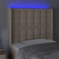 vidaXL Cabecero con LED cuero sintético capuchino 83x16x118/128 cm vidaXL Cabecero con LED cuero sintético capuchino 83x16x118/128 cm
