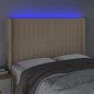 vidaXL Cabecero con LED de tela color crema 147x16x118/128 cm vidaXL Cabecero con LED de tela color crema 147x16x118/128 cm