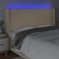 vidaXL Cabecero con LED de tela color crema 183x16x118/128 cm vidaXL Cabecero con LED de tela color crema 183x16x118/128 cm