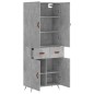 vidaXL Aparador alto madera contrachapada gris hormigón 69,5x34x180 cm vidaXL Aparador alto madera contrachapada gris hormigón 69,5x34x180 cm