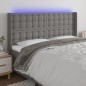 vidaXL Cabecero con LED de tela gris oscuro 183x16x118/128 cm vidaXL Cabecero con LED de tela gris oscuro 183x16x118/128 cm