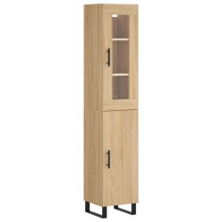vidaXL Aparador de madera contrachapada roble Sonoma 34,5x34x180 cm