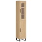 vidaXL Aparador de madera contrachapada roble Sonoma 34,5x34x180 cm vidaXL Aparador de madera contrachapada roble Sonoma 34,5x34x180 cm