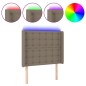 vidaXL Cabecero con LED de tela gris taupe 103x16x118/128 cm vidaXL Cabecero con LED de tela gris taupe 103x16x118/128 cm