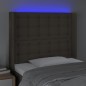 vidaXL Cabecero con LED de tela gris taupe 103x16x118/128 cm vidaXL Cabecero con LED de tela gris taupe 103x16x118/128 cm